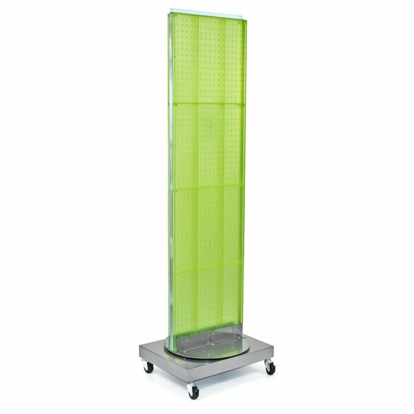 Azar Displays Two-Sided Pegboard Floor Display on Revolving Wheeled Base. Spinner Rack Stand. 700253-GRE